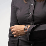 D1 Milano Ultra Thin Brown Dial Brown Steel Strap Watch for Women - D1-UTBL38