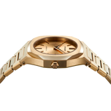 D1 Milano Ultra Thin Zephyr Gold Dial Gold Steel Strap Watch for Women - D1-UTBL31