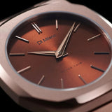 D1 Milano Ultra Thin Brown Dial Brown Steel Strap Watch for Women - D1-UTBL38