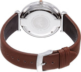 Emporio Armani Gianni Silver Dial Brown Leather Strap Watch for Men - AR1675