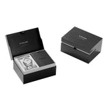 D1 Milano Ultra Thin Marble White Dial Silver Steel Strap Watch for Women - D1-UTBL13