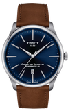 Tissot Chemin des Tourelles Automatic Powermatic 80 Blue Dial Brown Leather Strap Watch for Men - T139.407.16.041.00