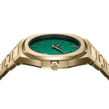 D1 Milano Ultra Thin Green Dial Gold Steel Strap Watch for Women - D1-UTBL18