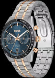 Hugo Boss Tourmaster Chronograph Blue Dial Two Tone Steel Strap Watch for Men - 1514288