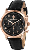 Maserati Epoca Limited Edition Chronograph Black Dial Black Leather Strap Watch for Men - R8871618015