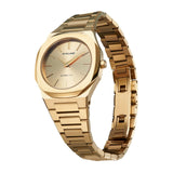 D1 Milano Ultra Thin Zephyr Gold Dial Gold Steel Strap Watch for Women - D1-UTBL31