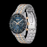 Hugo Boss Tourmaster Chronograph Blue Dial Two Tone Steel Strap Watch for Men - 1514288