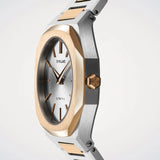 D1 Milano Ultra Thin Silver Dial Two Tone Steel Strap Watch for Women - D1-UTBL34