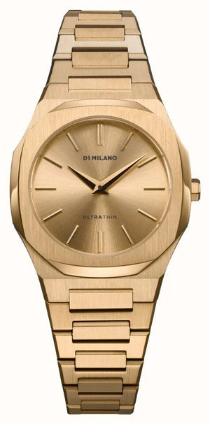 D1 Milano Ultra Thin Zephyr Gold Dial Gold Steel Strap Watch for Women - D1-UTBL31