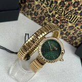 Just Cavalli Enchanting Green Dial Gold Steel Strap Watch for Women - JC1L301M0035