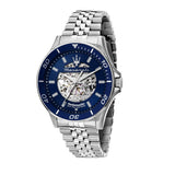 Maserati SFIDA Skeleton Automatic Blue Dial Silver Steel Strap Watch for Men - R8823140011