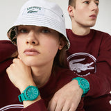 Lacoste 12.12 Cyan Green Dial Cyan Green Silicon Strap Watch for Men  - 2011192
