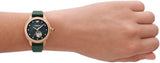 Emporio Armani Mia Meccanico Mother of Pearl Dial Green Leather Strap Watch for Women - AR60073