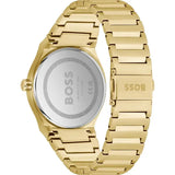 Hugo Boss Candor Black Dial Gold Steel Strap Watch for Men - 1514077