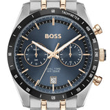 Hugo Boss Tourmaster Chronograph Blue Dial Two Tone Steel Strap Watch for Men - 1514288