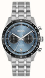 Hugo Boss Tourmaster Chronograph Blue Dial Silver Steel Strap Watch for Men - 1514286