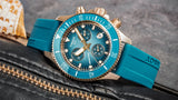 Tissot Seastar 1000 Chronograph Turqouise Dial Turqouise Rubber Strap Watch for Women - T120.217.37.041.00
