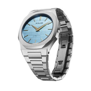D1 Milano Ultra Thin Blue Dial Silver Steel Strap Watch for Women - D1-UTBL17
