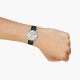 Hugo Boss Skytraveller Chronograph Silver Dial Black Leather Strap Watch for Men - 1514147