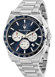 Maserati Velocità Chronograph Blue Dial Silver Steel Strap Watch for Men - R8873652005