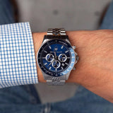 Maserati SFIDA Chronograph Blue Dial Silver Steel Strap Watch for Men - R8873640025