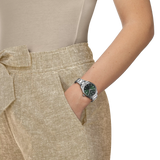 Tissot PR 100 Quartz Green Dial Silver Steel Strap Watch for Women - T150.210.11.091.00