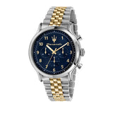 Maserati Epoca Chronograph Blue Dial Two Tone Steel Strap Watch for Men - R8873618030