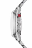 Emporio Armani Racer Chronograph White Dial Silver Steel Strap Watch for Men - AR11645