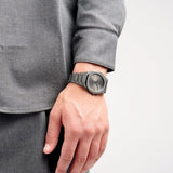 D1 Milano Ultra Thin Anthracite Gray Dial Gray Steel Strap Watch for Men - D1-UTBJ22