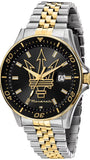 Maserati SFIDA Black Dial Two Tone Steel Strap Watch for Men - R8853140009