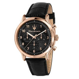 Maserati Epoca Limited Edition Chronograph Black Dial Black Leather Strap Watch for Men - R8871618015