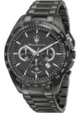 Maserati Traguardo Limited Edition Chronograph Black Dial Black Steel Strap Watch for Men - R8873612045