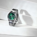 Maserati Competizione Green Dial Silver Steel Strap Watch for Men - R8853100043