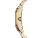 Emporio Armani Classic Silver Dial Gold Steel Strap Watch for Women - AR0360