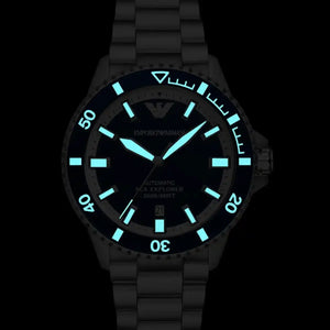 Emporio Armani Sea Explorer Blue Dial Silver Steel Strap Watch for Men - AR60087