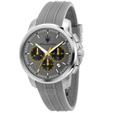 Maserati Successo Chronograph Grey Dial Grey Rubber Strap Watch for Men - R8871621043