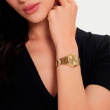 D1 Milano Ultra Thin Zephyr Gold Dial Gold Steel Strap Watch for Women - D1-UTBL31