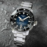 Tissot Seastar 2000 Professional Powermatic 80 Blue Dial Silver Steel Strap Watch for Men - T120.607.11.041.01
