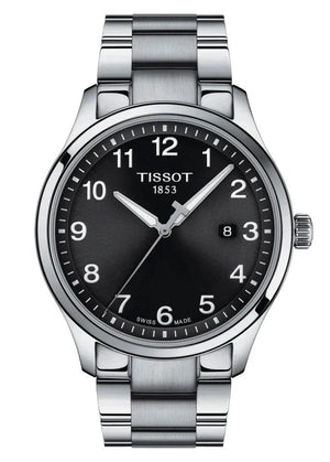 Tissot T-Sport Gent XL Black Dial Silver Steel Strap Watch for Men - T116.410.11.057.00
