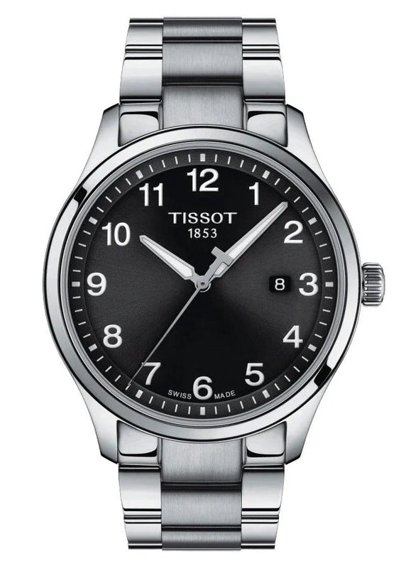 Tissot T-Sport Gent XL Black Dial Silver Steel Strap Watch for Men - T116.410.11.057.00