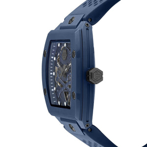 Philipp Plein The SKeleton Blue Dial Blue Silicone Strap Watch for Men - PWVBA0323