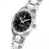 Maserati Competizione Black Dial Silver Steel Strap Watch for Men - R8853100028