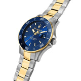 Maserati Competizione Diver Blue Dial Two Tone Steel Strap Watch for Men - R8873600010