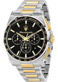 Maserati Velocità Chronograph Black Dial Two Tone Steel Strap Watch for Men - R8873652003