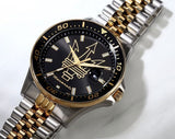 Maserati SFIDA Black Dial Two Tone Steel Strap Watch for Men - R8853140009