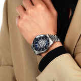 Maserati SFIDA Skeleton Automatic Blue Dial Silver Steel Strap Watch for Men - R8823140011