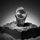 D1 Milano Ultra Thin Anthracite Gray Dial Gray Steel Strap Watch for Men - D1-UTBJ22