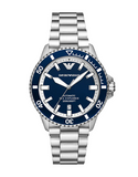 Emporio Armani cBlue Dial Silver Steel Strap Watch for Men - AR60079
