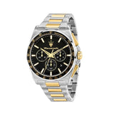 Maserati Velocità Chronograph Black Dial Two Tone Steel Strap Watch for Men - R8873652003