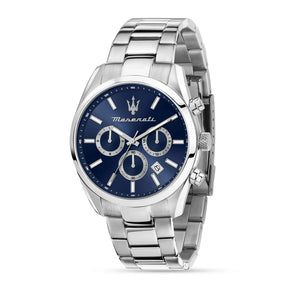 Maserati Attrazione Chronograph Blue Dial Silver Steel Strap Watch for Men - R8853151005